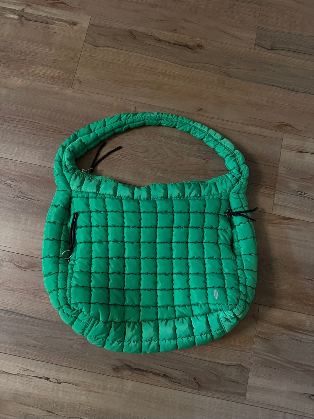 Free People Quilted Emerald Green Shoulder Tote